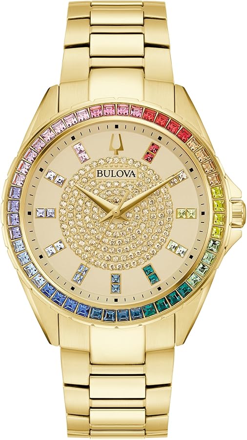 Amazon.com: Bulova Men's Crystal Phantom Gold Tone Stainless Steel